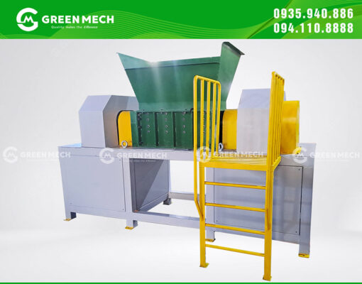 Máy nghiền 2 trục GREEN MECH nghiền hiệu quả được đa dạng các loại vật liệu.