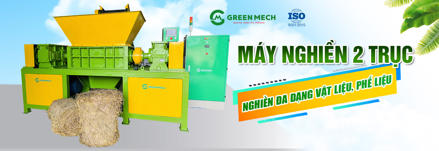 Máy nghiền 2 trục nghiền phế liệu hiệu quả
